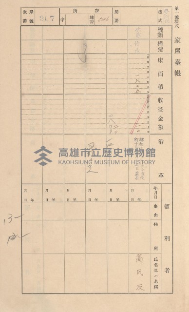 鳳山郡林園庄林子邊家屋臺帳（二冊之內第二號）藏品圖，第11張