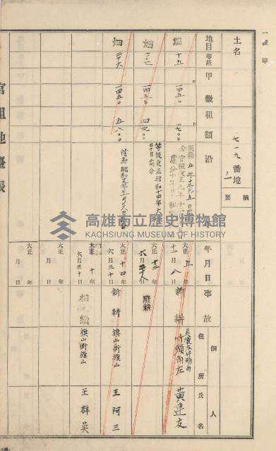 杉林庄官租地臺帳（二冊之內第二號）藏品圖，第311張