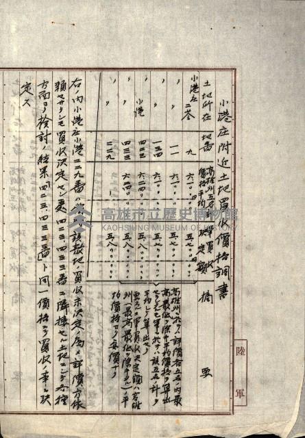 陸軍用地關係綴（評價關係）藏品圖，第466張