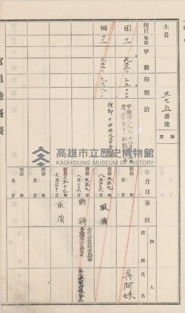 杉林庄官租地臺帳（二冊之內第二號）藏品圖，第151張