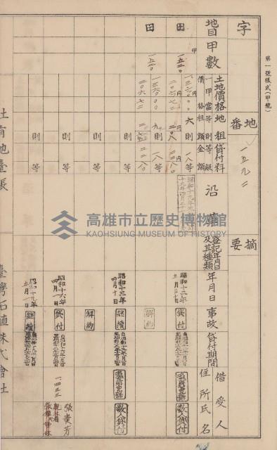 臺灣拓殖株式會社美濃社有地臺帳（二之一）藏品圖，第51張