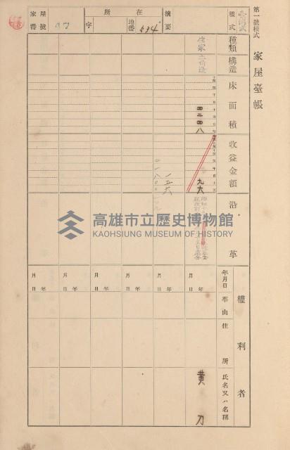 鳳山郡大寮庄拷潭家屋臺帳（一冊之內第一號）藏品圖，第51張