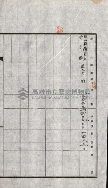 土地賣渡承諾書綴－完結
（阿公店溪治水工事用地－第一回買收）藏品圖，第51張