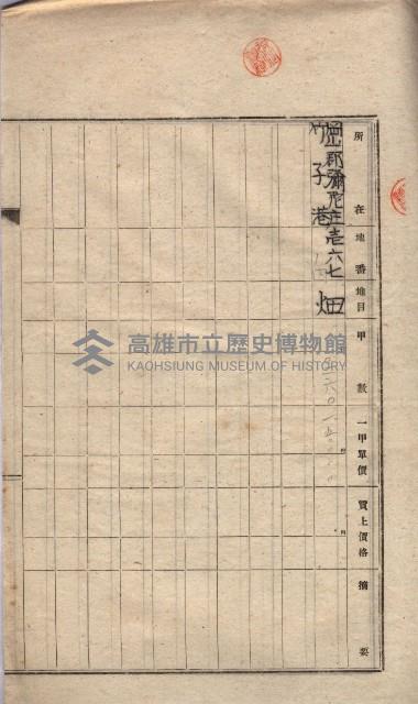 高臨營第一號ノ內三第（6）號
（竹子港、港口崙）藏品圖，第51張