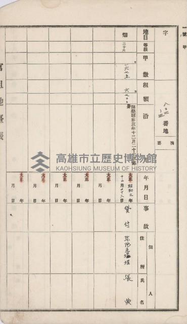 岡山街官租地臺帳（第六號）藏品圖，第51張