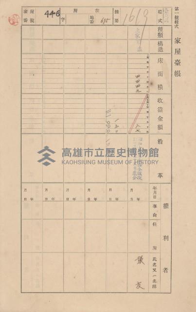 鳳山郡小港庄大林蒲家屋臺帳（三冊之內第三號）藏品圖，第51張