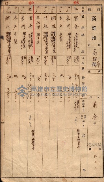建物臺帳（高雄市－州有官舍）藏品圖，第51張