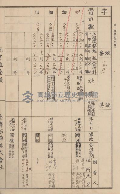 臺灣拓殖株式會社鳳山社有地臺帳（全一冊）藏品圖，第51張