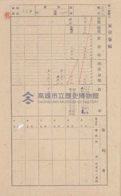 鳳山郡大寮庄翁公園家屋臺帳（三冊之內第三號）藏品圖，第51張