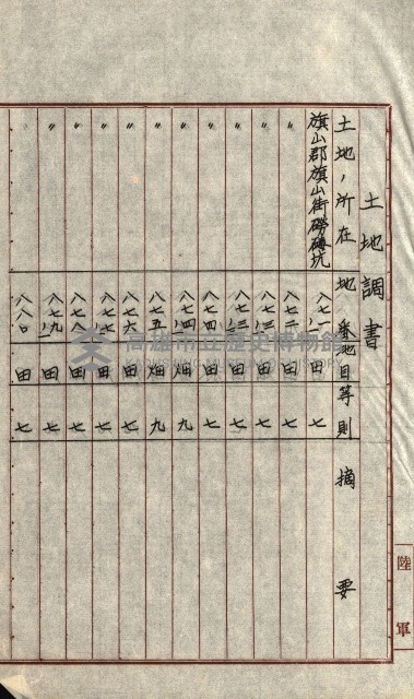 陸軍用地關係綴（評價關係）藏品圖，第366張