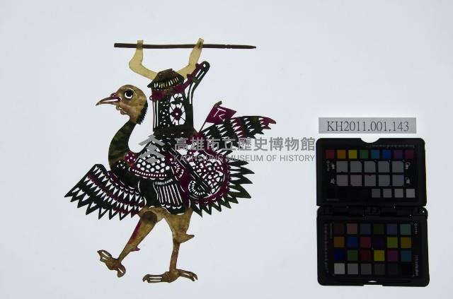 皮影戲偶女騎-道姑騎禽鳥（偶身）藏品圖，第1張