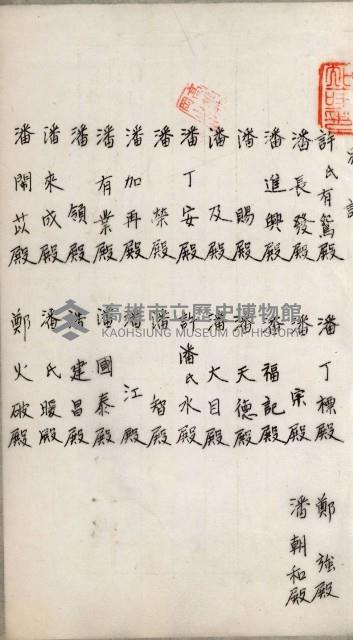 阿公店溪治水用工事道路寄附
登記濟證綴藏品圖，第141張