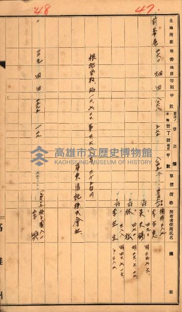 買收調書－左營、前峰尾、埤子頭、內惟
（買收關係－卅八之十）藏品圖，第141張