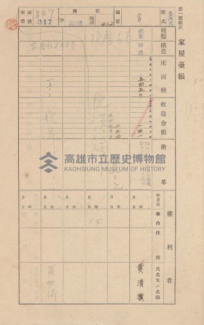 鳳山郡林園庄港子埔家屋臺帳（三冊之內第二號）藏品圖，第141張