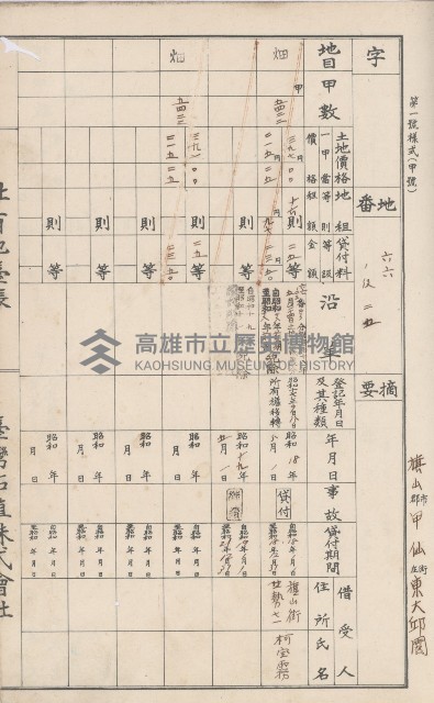 臺灣拓殖株式會社甲仙社有地臺帳（二之二）藏品圖，第41張