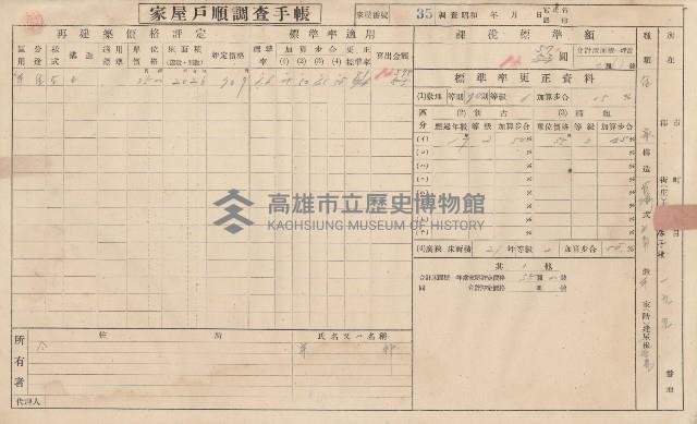 小港庄空地子、店子後家屋戶順調查手帳
（一冊之內一）藏品圖，第41張