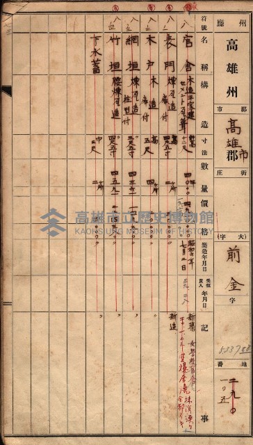 建物臺帳（高雄市－州有官舍）藏品圖，第41張