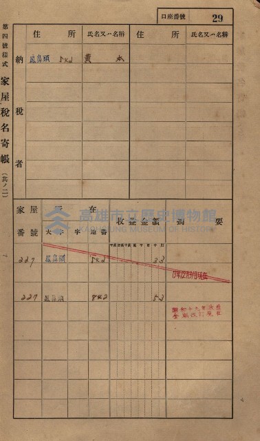 高雄州鳳山郡小港庄鳳鼻頭家屋稅名寄帳
（一冊之內第一號）藏品圖，第41張