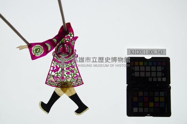 皮影戲簽桿立身偶-反派武官（偶身）藏品圖，第1張