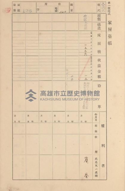 鳳山郡大寮庄拷潭家屋臺帳（一冊之內第一號）藏品圖，第91張