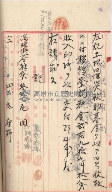 州財產－罹災救助基金所屬地ニ関スル登記原議書
（罹災救助－二十之五）藏品圖，第282張