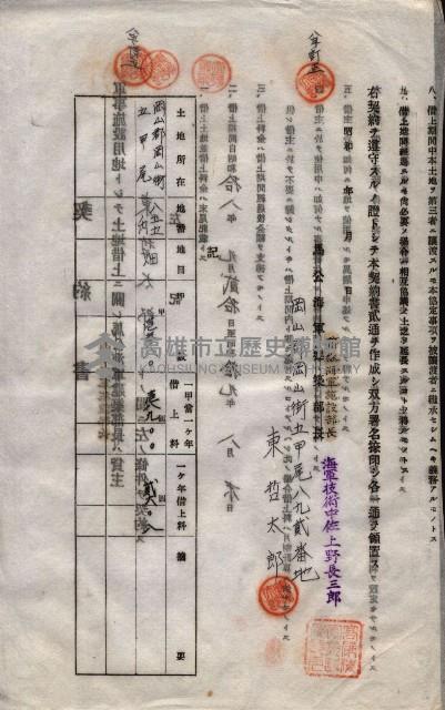海軍土地借上契約書
（施設部長印捺印済）藏品圖，第581張