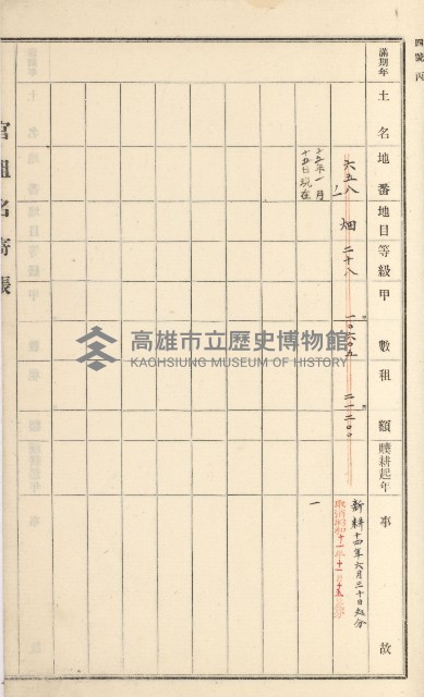 旗山街官租名寄帳（二之一）藏品圖，第182張