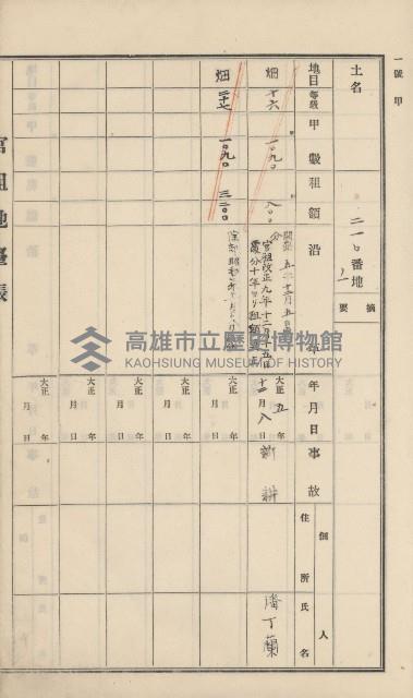 杉林庄官租地臺帳（二冊之內第一號）藏品圖，第181張