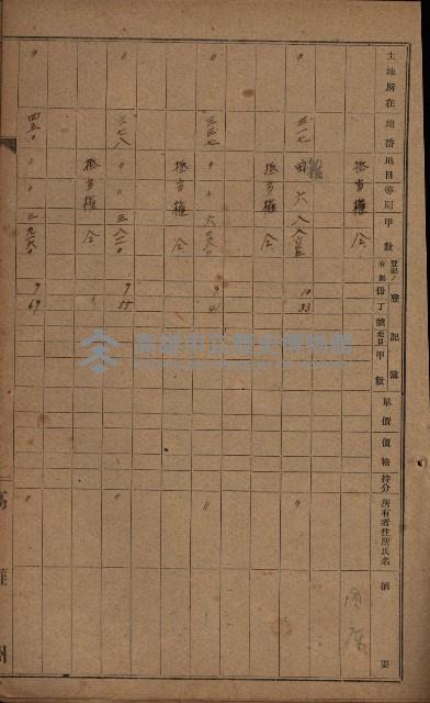 第七類軍事用地關係清冊（地政科）藏品圖，第83張