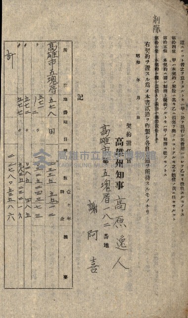 州有地貸付綴（高雄市）藏品圖，第386張
