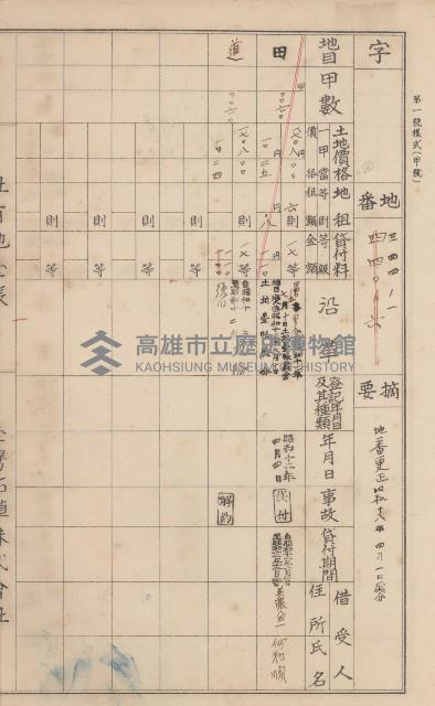 臺灣拓殖株式會社美濃社有地臺帳（二之一）藏品圖，第131張