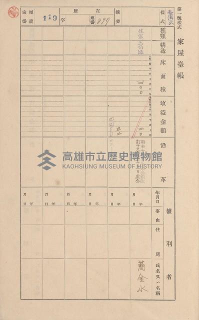 鳳山郡小港庄空地子家屋臺帳（一冊之內第一號）藏品圖，第131張