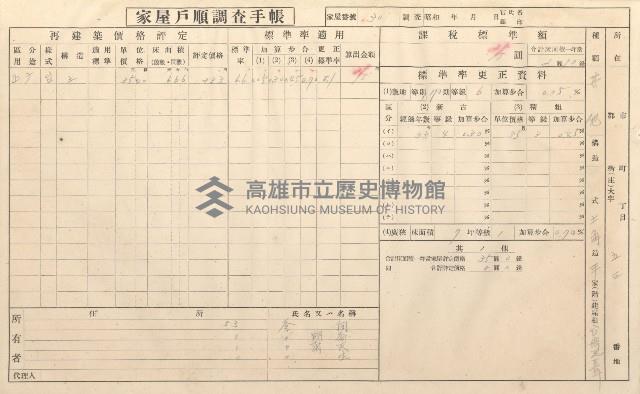 小港庄空地子、店子後家屋戶順調查手帳
（一冊之內一）藏品圖，第131張