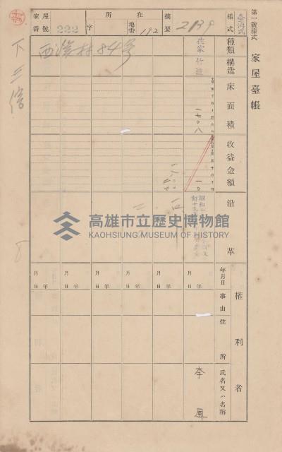 鳳山郡林園庄中芸家屋臺帳（二冊之內第二號）藏品圖，第31張
