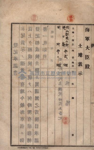 高臨營第一號ノ內三第（6）號
（竹子港、港口崙）藏品圖，第31張