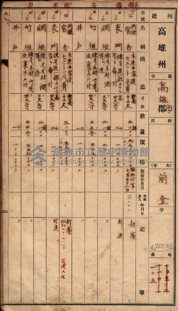 建物臺帳（高雄市－州有官舍）藏品圖，第31張