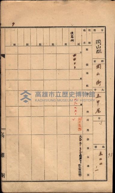 州有墓地臺帳（岡山郡）藏品圖，第31張