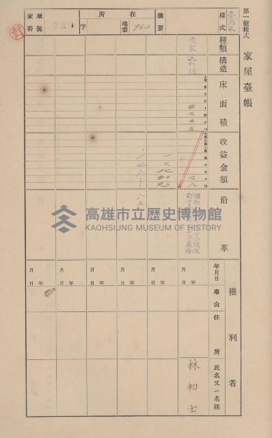 鳳山郡大寮庄翁公園家屋臺帳（三冊之內第三號）藏品圖，第31張