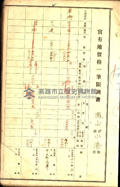 鳳山郡（官有地價格一筆限調書）藏品圖，第31張