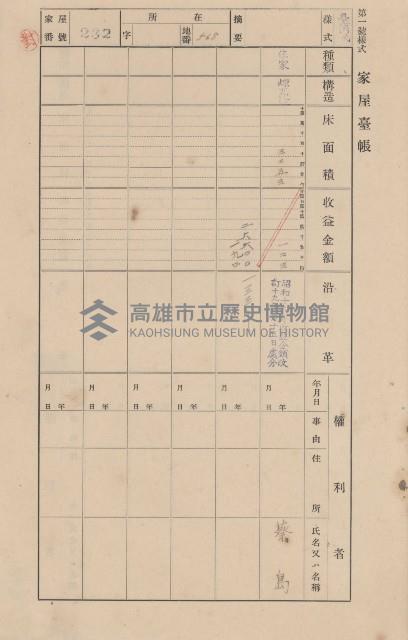 鳳山郡大寮庄翁公園家屋臺帳（三冊之內第二號）藏品圖，第31張