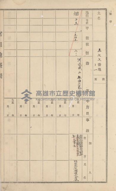 杉林庄官租地臺帳（二冊之內第二號）藏品圖，第271張