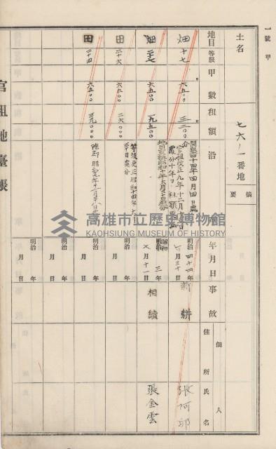 杉林庄官租地臺帳（二冊之內第一號）藏品圖，第271張