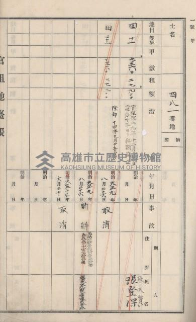 杉林庄官租地臺帳（二冊之內第二號）藏品圖，第171張