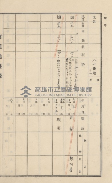 美濃庄官租地臺帳（二冊之內第一號）藏品圖，第71張