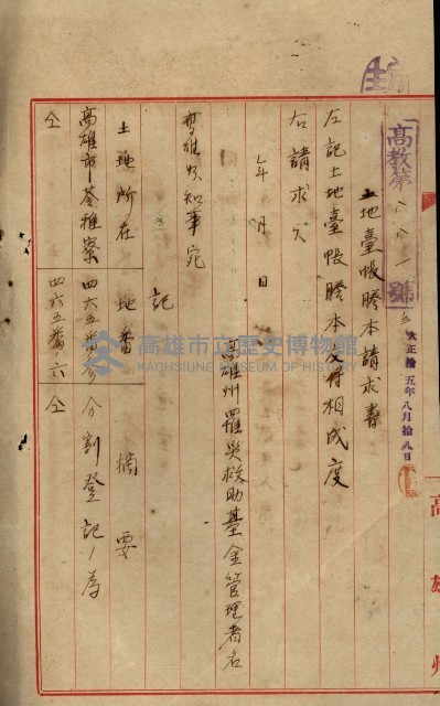 罹災救助基金所屬地處分關係書類
（罹災救助二十之八）藏品圖，第71張
