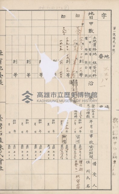 臺灣拓殖株式會社甲仙社有地臺帳（二之二）藏品圖，第71張