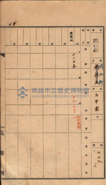 州有墓地臺帳（岡山郡）藏品圖，第71張