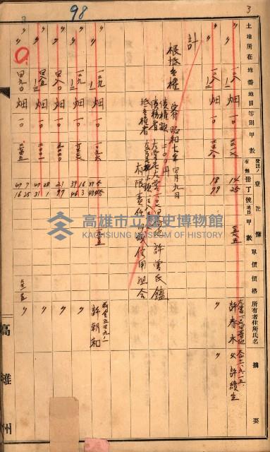 買收調書－左營、前峰尾、埤子頭、內惟
（買收關係－卅八之十）藏品圖，第71張