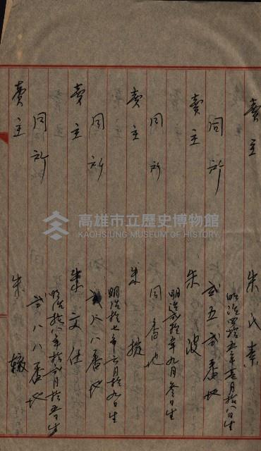 祭祀公業朱大經－買收登記關係書類
（買收關係－卅八之十九）藏品圖，第71張