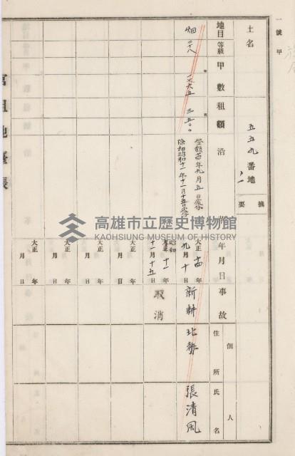 旗山街官租地臺帳（二冊之內第二號）藏品圖，第269張